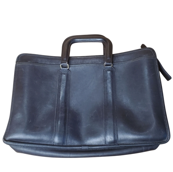 Vntg Coach Black Leather Briefcase. Made in USA. - Picture 11 of 16